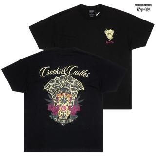 【送料無料】CYPRESS HILL × CROOKS & CASTLES FLORAL MEDUSA Tシャツ【BLACK】