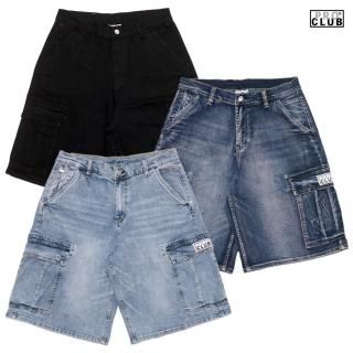 ̵PRO CLUB HEAVYWEIGHT BAGGY FIT DENIM CARGO SHORTSLIGHT BLUE/DARK BLUE/BLACK