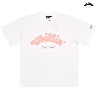 【送料無料】CHILLIN BIG LOGO Tシャツ【WHITE×PINK】