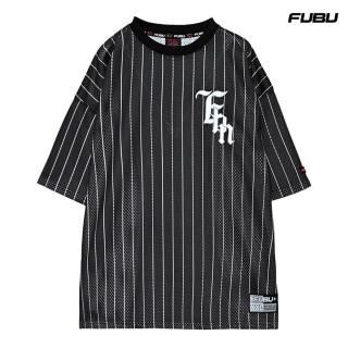 【送料無料】FUBU MESH STRIPE Tシャツ【BLACK】