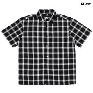 【送料無料】YAGO S/S OPEN SHIRTS【BLACK×WHITE】