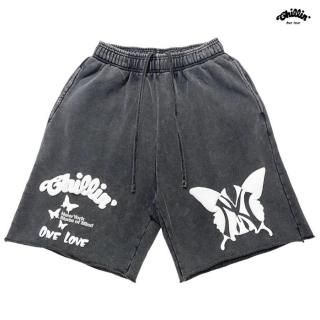 ̵CHILLIN NY BUTTERFLY PIGMENT SWEAT SHORTSBLACK