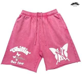 【送料無料】CHILLIN NY BUTTERFLY PIGMENT SWEAT SHORTS【PINK】