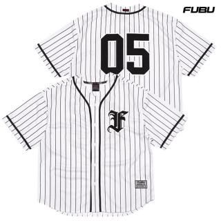 【送料無料】FUBU STRIPE BASEBALL SHIRTS【WHITE】