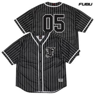 【送料無料】FUBU STRIPE BASEBALL SHIRTS【BLACK】