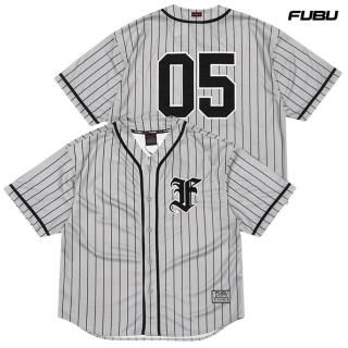 【送料無料】FUBU STRIPE BASEBALL SHIRTS【GRAY】