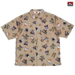 【送料無料】BEN DAVIS INKED OPEN SHIRTS【BEIGE】
