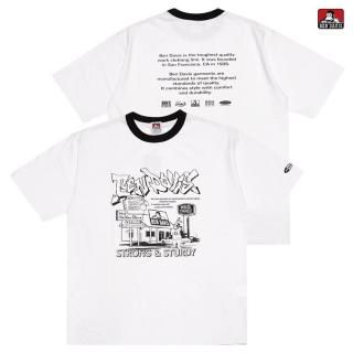 【送料無料】BEN DAVIS WASHOUT RINGER Tシャツ【WHITE】