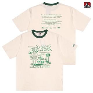 【送料無料】BEN DAVIS WASHOUT RINGER Tシャツ【OFF WHITE】