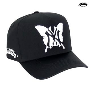̵CHILLIN NY BUTTERFLY SHINY SNAPBACK CAPBLACK