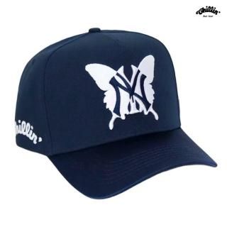 ̵CHILLIN NY BUTTERFLY SHINY SNAPBACK CAPNAVY