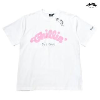【送料無料】CHILLIN BIG LOGO Tシャツ【WHITE×PINK】