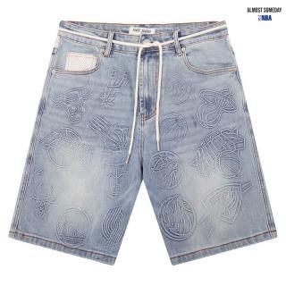 ̵ALMOST SOMEDAY  NBA CONFERENCE DENIM SHORTSWASH BLUE