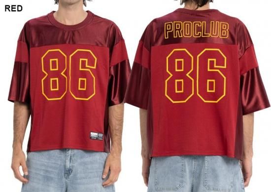 (プロクラブ)　Pro Club Heavyweight フットボールシャツ 送料無料】PRO CLUB HEAVYWEIGHT FOOTBALL JERSEY【WHITE/BLACK