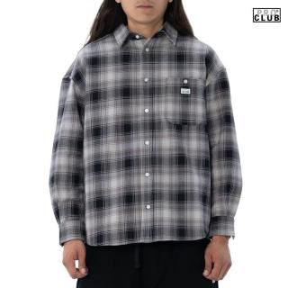 㤤դ10ܺȯͽPRO CLUB HEAVY WIDE OMBRE FLANNEL L/S SHIRTSBLACK