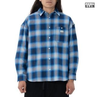 㤤դ10ܺȯͽPRO CLUB HEAVY WIDE OMBRE FLANNEL L/S SHIRTSNAVY
