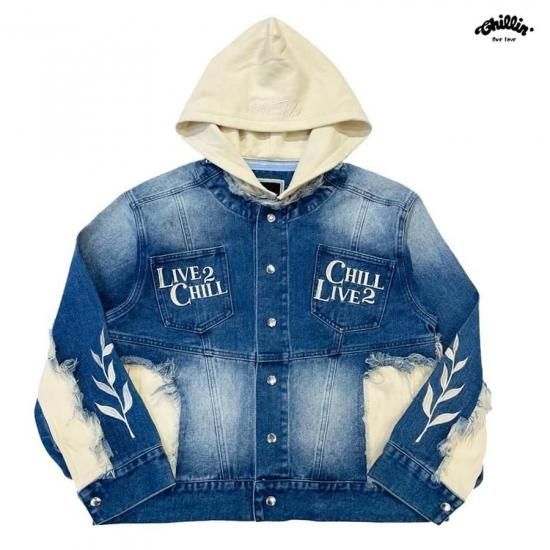 送料無料】CHILLIN BREAK DENIM JACKET【BLUE】 - INDOOR CLASS