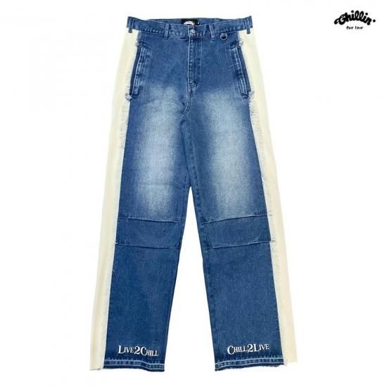 送料無料】CHILLIN BREAK DENIM PANTS【BLUE】 - INDOOR CLASS
