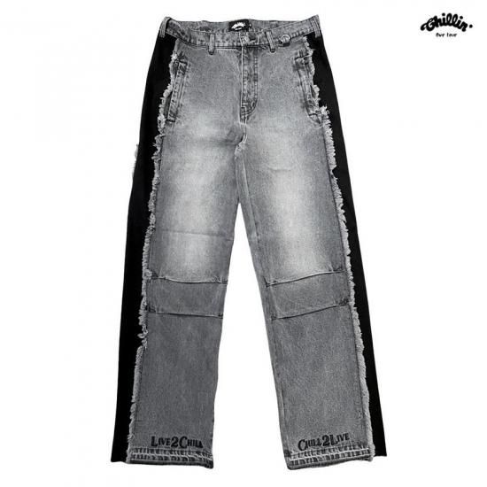 送料無料】CHILLIN BREAK DENIM PANTS【BLACK】 - INDOOR CLASS