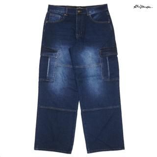 ̵KNO BETTA 625 DENIM CARGO PANTSINDIGO BLUE
