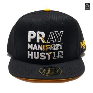 ̵MILLION DOLLA MOTIVE PRAY MANIFEST HUSTLE SNAPBACK CAPBLACKYELLOW