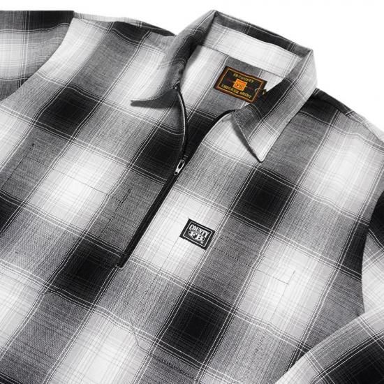 FB County ブラック シャツ XL 送料無料】FB COUNTY CHECKER L/S ZIP SHIRT【WHITE×BLACK