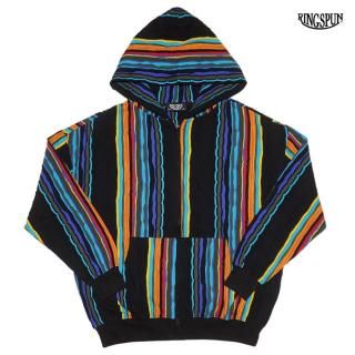 ̵RINGSPUN WAVE JACQUARD ZIPUP HOODIEBLACK