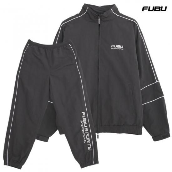 送料無料】FUBU NYLON TRACK SETUP【CHARCOAL】 - INDOOR CLASS