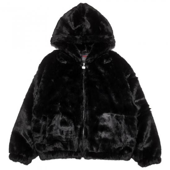 送料無料】FUBU FAUX FUR HOODED JACKET【BLACK】 - INDOOR