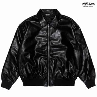¡ÚÁ÷ÎÁ̵ÎÁ¡ÛSHAKA WEAR PU LEATHER VARSITY JACKET¡ÚBLACK¡Û