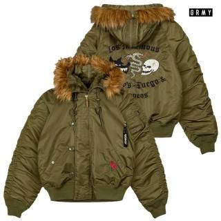 ̵GRIMEY THE PLANET N-2B FLIGHT JACKETOLIVE