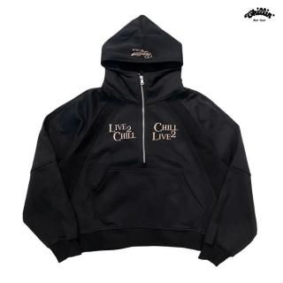 ̵CHILLIN HALF ZIP HOODIEBLACK