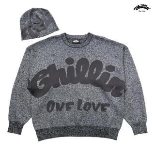 ̵CHILLIN SHINY SWEATER WITH BEANIE ӡˡåȡBLACK