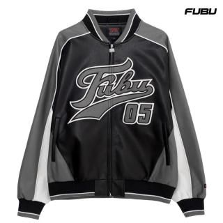 ̵FUBU FAUX LEATHER GAME JACKETBLACKGRAY