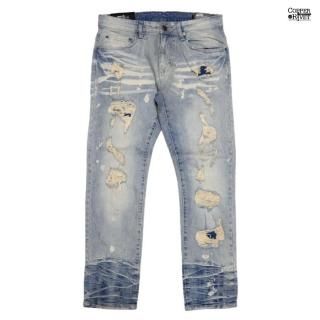 ̵COPPER RIVET RIP & REPAIR DENIM PANTSWASH BLUE