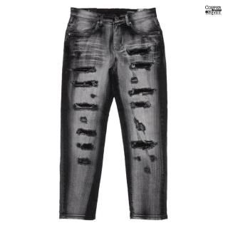 ̵COPPER RIVET RIP & REPAIR DENIM PANTSWASH BLACK