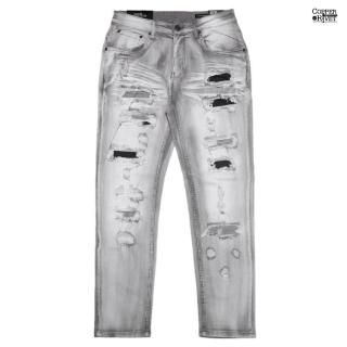 ̵COPPER RIVET RIP & REPAIR DENIM PANTSGRAY