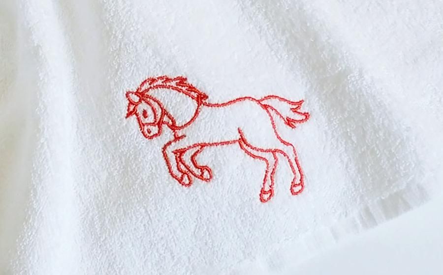 <お年賀タオル>干支タオル 午 フェイスタオル オーガニックコットン100%