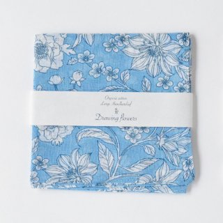 【30%OFF】オーガニックコットン　ラージハンカチーフ　Drawing flowers ＜Classical＞【ギフトラッピング不可】<img class='new_mark_img2' src='https://img.shop-pro.jp/img/new/icons20.gif' style='border:none;display:inline;margin:0px;padding:0px;width:auto;' />