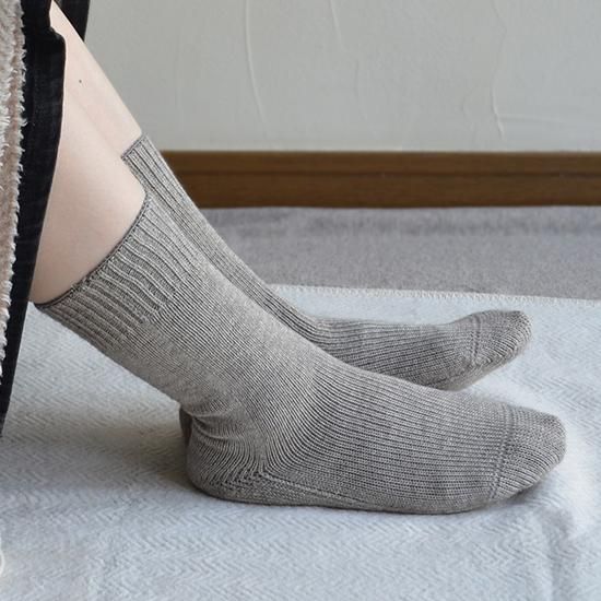 ヤクとオーガニックコットン 縫い目のないソックス プレーン