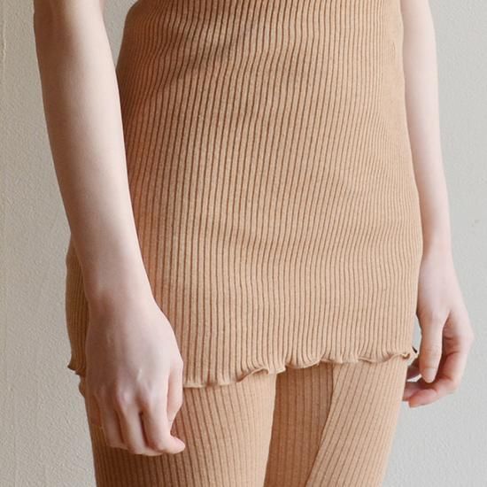 リブタンクトップ ブラウン＜茶綿・抗菌防臭＞｜オーガニックコットン