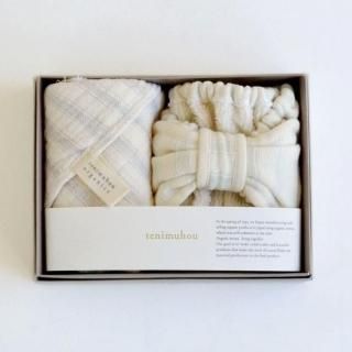 スラブガーゼ ヘアバンド&ウォッシュタオル セットB(ヘアバンド グリーン+タオル グレー)<img class='new_mark_img2' src='https://img.shop-pro.jp/img/new/icons7.gif' style='border:none;display:inline;margin:0px;padding:0px;width:auto;' />