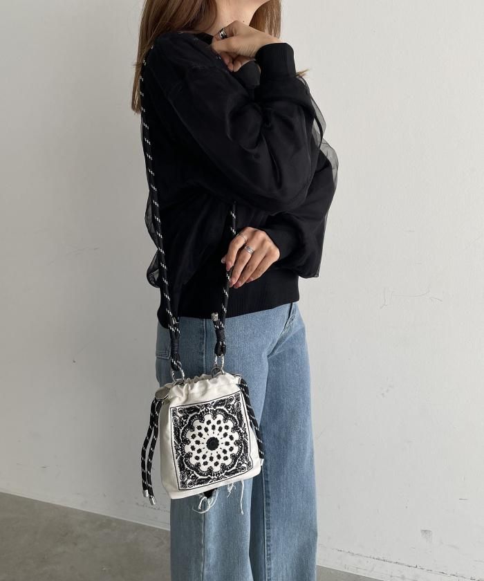 激安特価 バンダナ柄刺繍ショルダーバッグ トゥージュヌーヴ | 210nouve - バッグ