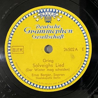 エルナ・ベルガー(Sop:1900-90)：ペール・ギュントより「ソルヴェーグの歌」（グリーグ）／マリアの子守歌（レーガー）