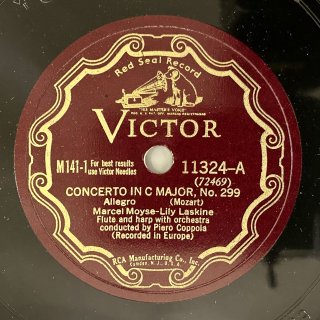 マルセル・モイーズ(fl:1889-1984)&リリー・ラスキーヌ(hp:1893-1988)：フルートとハープの為の協奏曲ハ長調K.299（モーツァルト）