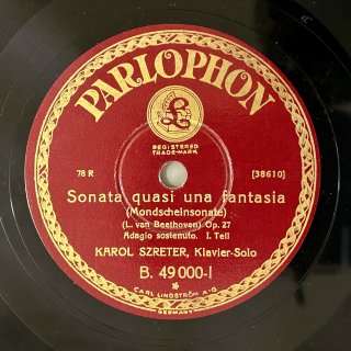 カロル・シュレーター(P:1898-1933): ピアノソナタ第14番嬰ハ短調op.27-2「月光」（ベートーヴェン）