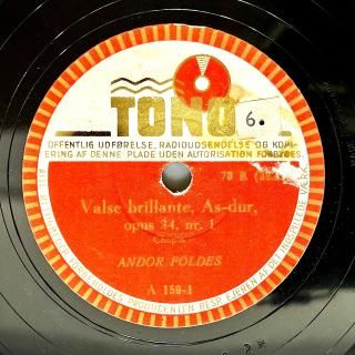 アンドール・フォルデス(P:1913-92) : ワルツ第2番変イ長調「華麗なるワルツ」op.34-1／ポロネーズ第3番イ長調「軍隊」op.40-1（ショパン）