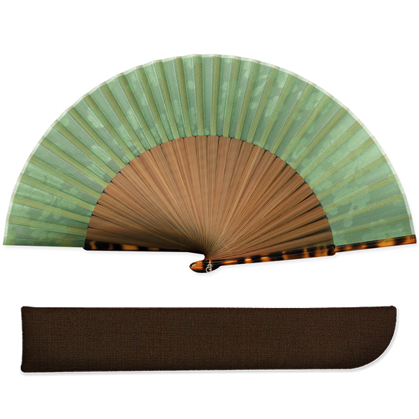 ゆか様 5点セット 布扇子セット鼈甲風 柳/扇子袋付き Ga104 - itotsune