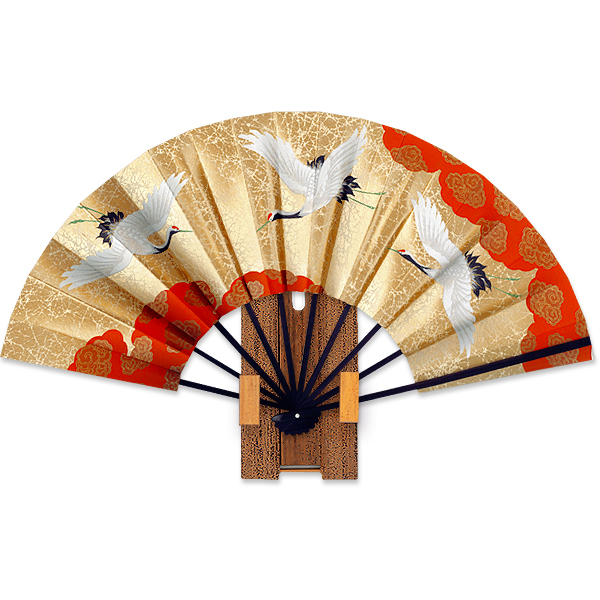 外国へのお土産飾り扇子 9寸鶴/ゴマ竹台付き Rc103 - itotsune 外国へのお土産飾り扇子 9寸鶴/ゴマ竹台付き Rc103 - itotsune