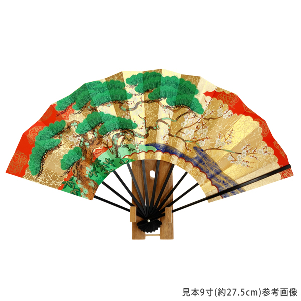 外国へのお土産飾り扇子 9寸鶴/ゴマ竹台付き Rc103 - itotsune 外国へのお土産飾り扇子 9寸鶴/ゴマ竹台付き Rc103 - itotsune